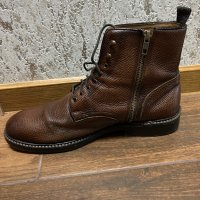 Мъжки зимни боти Massimo Dutti, кафяви, размер 44, Естествена тележка кожа, снимка 7 - Мъжки боти - 41557142