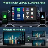 Нов 9-инчов Безжичен CarPlay/Android Auto + 2.5K Dash Cam за кола автомобил, снимка 2 - Друга електроника - 44394583