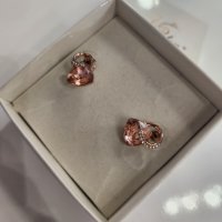 Обеци invoce с 18К позлатяване и камъни Swarovski, снимка 2 - Обеци - 41165595