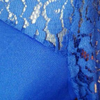 Прелестна синя рокля, от неопрен, с дантела🍀❤S/M, M/L❤🍀арт.4067, снимка 4 - Рокли - 36114867
