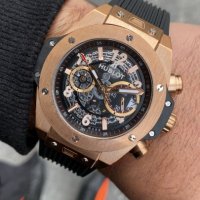 Мъжки часовник Hublot Big Bang Unico King Gold с кварцов механизъм, снимка 4 - Луксозни - 36715118