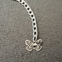 Метален колан бижу верижка с пеперуди в сребрист цвят, снимка 7 - Колани - 41755413