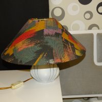 Стара АРТ нощна лампа с порцеланова основа, снимка 12 - Настолни лампи - 41593031