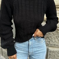 ДАМСКА БЛУЗА С ГОЛ ГРЪБ BLACK, снимка 2 - Блузи с дълъг ръкав и пуловери - 44451726