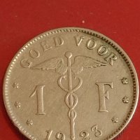 Две монети 1 франк 1923г. Белгия / 1 крона 1965г. Норвегия за КОЛЕКЦИОНЕРИ 26304, снимка 3 - Нумизматика и бонистика - 44350774
