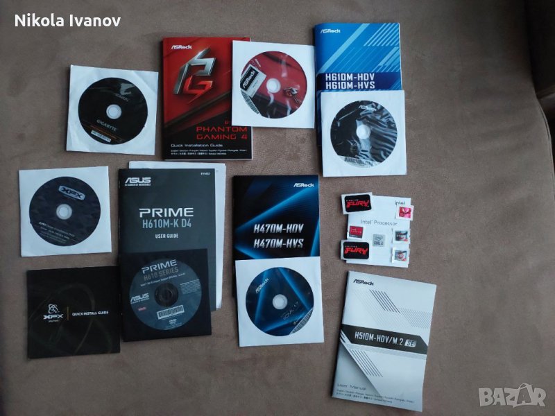 Дискове и упътвания от дънни платки/видеокарти disk manual from motherboard H610M B550M H470M H610M, снимка 1