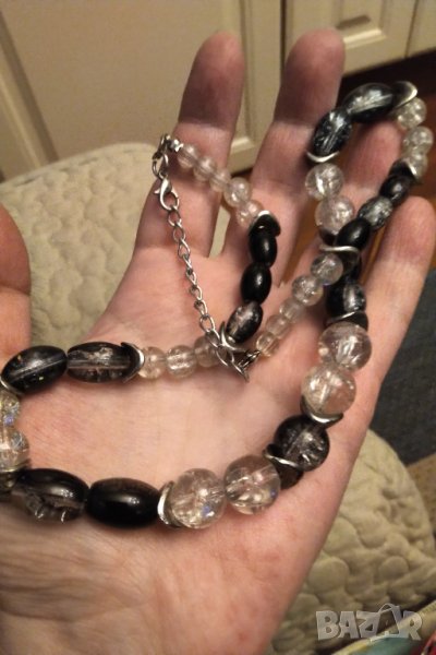 Огърлица мурано със сребърни елементи    НАМАЛЕНИЕ , снимка 1