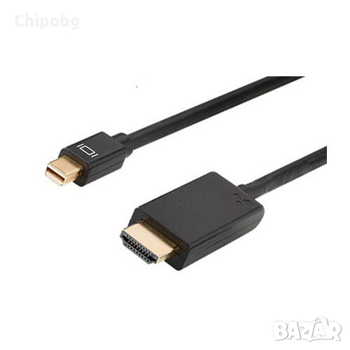 Кабел DeTech Mini DP - HDMI M/M, 14+1 cooper, 5м, Черен, снимка 1