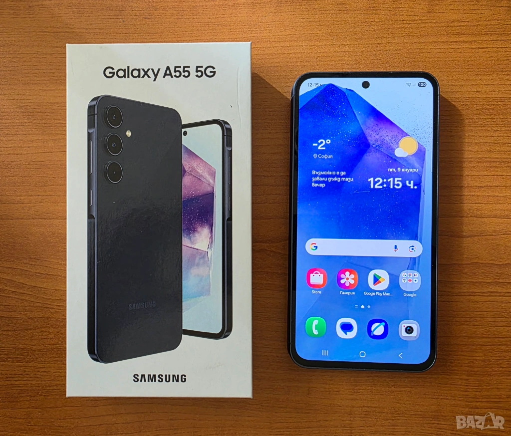Samsung Galaxy A55 5G, черен, в отлично техническо и външно състояние, в гаранция до 15.11.2026 г., снимка 1