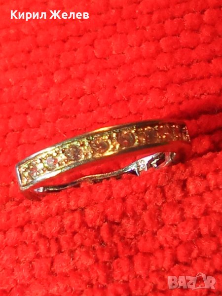 СТАРА СРЕБЪРНА СКЪПОЦЕННА АРТ ОБЕЦА СРЕБРО 925 с БЯЛА ПОЗЛАТА 38219, снимка 1