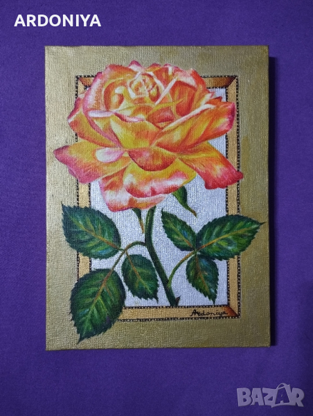 Картина Роза маслени бои, снимка 1