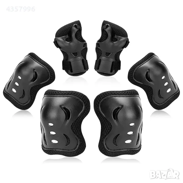  Детски наколенки РА423 - 6бр / к-т - ЧЕРНИ, снимка 1