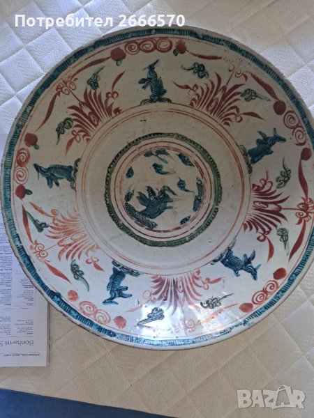   . Zhangzhou or “Swatow” ware. Late Ming.     Стара китайска чиния , китайски порцелан, снимка 1