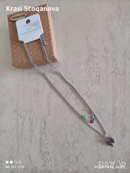 Нежно БИЖУ Неръждаема СТОМАНА с Цветен Аксесоар / Made in Italy , снимка 1