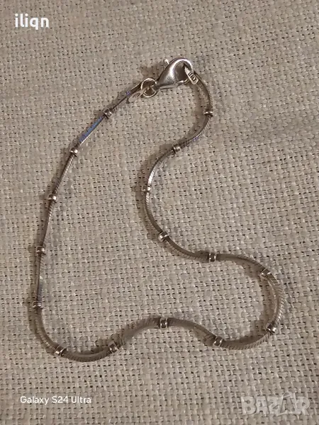 Сребърна гривна 925 Проба Перфектно състояние. Неразличима от Нова. Цена 24.99лв 18см., снимка 1