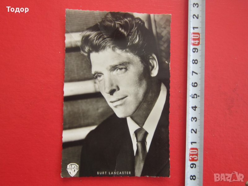 Стара картичка снимка актьор артист Ланкастер кино, снимка 1
