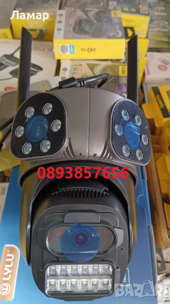 Тройна IP камера с WiFi приложение iCSee безжична камера 10MP, снимка 1