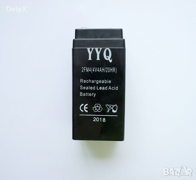 Акумулаторна, оловна батерия за кантар, везна, 4VDC, 4AH, 48х48х100mm, снимка 1