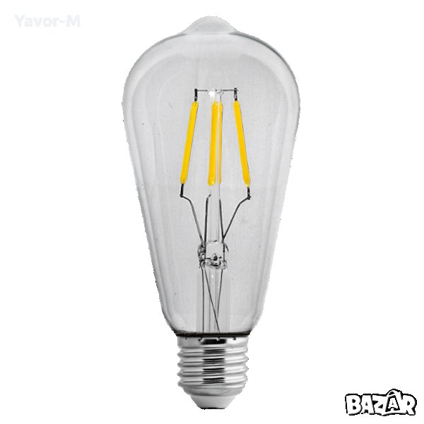 LED Filament, Лампа Крушка, Димираща, 4W, E27, 4200K, 220-240V AC, Неутрална светлина, U- LFST42742D, снимка 1