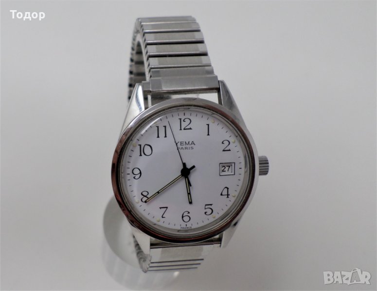 НОВ Френски мъжки кварцов часовник YEMA, снимка 1