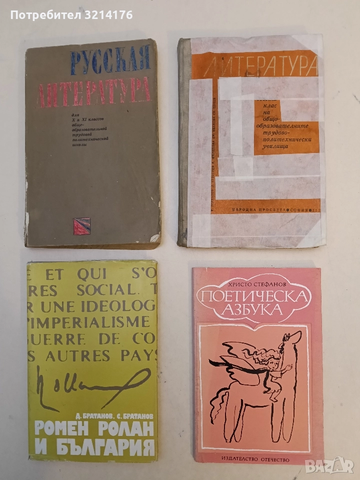 Литература за 10. клас - Г. Германов, Л. Георгиев, С. филипова, С. Иванова, С. Цонев (1974), снимка 1