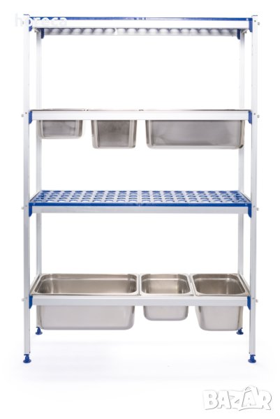 Алуминиев стелаж за съхранение на GN контейнери, снимка 1