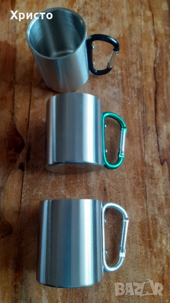метално канче за напитки с карабинер, снимка 1