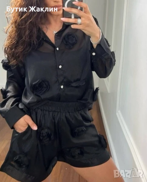 Дамски комплект с 3Д рози, снимка 1