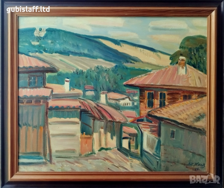 Картина "Пейзаж от Жеравна", худ. Атанас Жеков (1926-2006), снимка 1