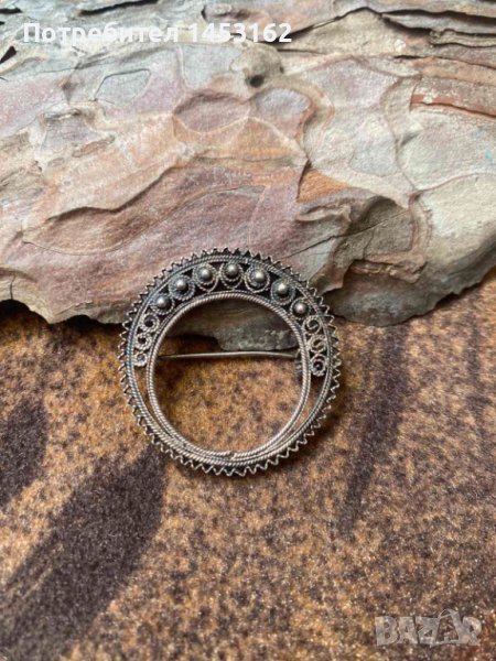 Старинна брошка филигран , снимка 1