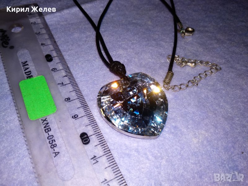 РОМАНТИЧНО КРИСТАЛНО ФАСЕТИРАНО СЪРЦЕВИДНО АРТ КОЛИЕ - МЕДАЛЬОН 34741, снимка 1
