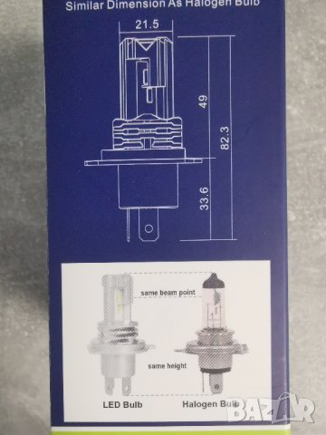 LED крушки за фарове, H1 H7 H4 HB3  HB4 9-32V 44W 4000LM 6500K Ledener, снимка 15 - Аксесоари и консумативи - 33797704