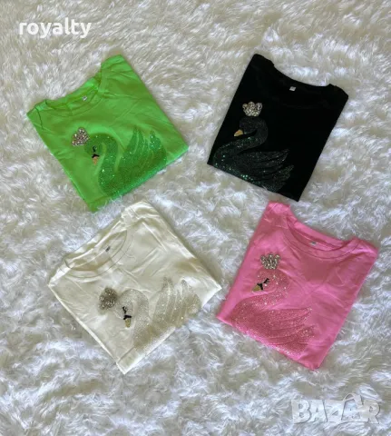 Тениска с лебед Различни цветове , снимка 2 - Тениски - 49328253