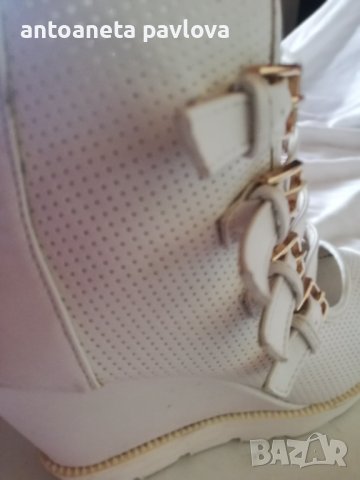 Бели сандали на платформа , снимка 4 - Сандали - 41654905