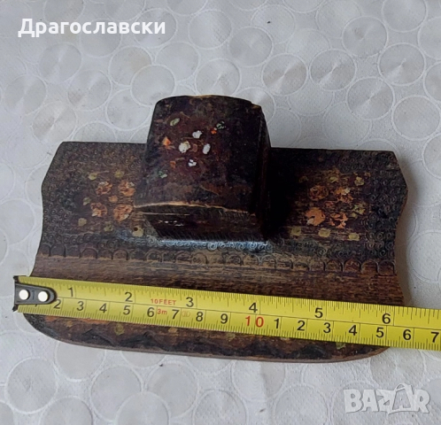 СТАРА дървена МАСТИЛНИЦА и  3 бр. попивателни, попивателна, снимка 16 - Антикварни и старинни предмети - 28898797