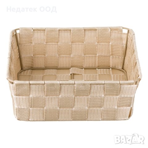 Кошница за съхранение плетена светло, Бежова, 24x24x8.5см, снимка 2 - Други стоки за дома - 41662964