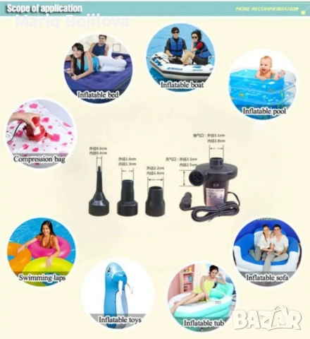 Електрическа помпа за надуване и изпускане на басейни HT-196A, снимка 2 - Друга електроника - 53217585