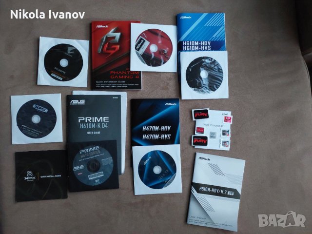 Дискове и упътвания от дънни платки/видеокарти disk manual from motherboard H610M B550M H470M H610M, снимка 1 - Други - 42526566
