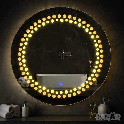 Луксозно огледало с LED осветление и сензорна технология, снимка 7 - Други стоки за дома - 51852491