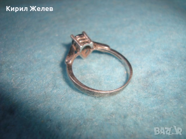 СТАР СРЕБЪРЕН СКЪПОЦЕНЕН АР ДЕКО ПРЪСТЕН ОКСИДИРАНО СРЕБРО 925 с ЮВЕЛИРНО ФАСЕТИРАН МАРКАЗИТ 25863, снимка 10 - Пръстени - 35825836