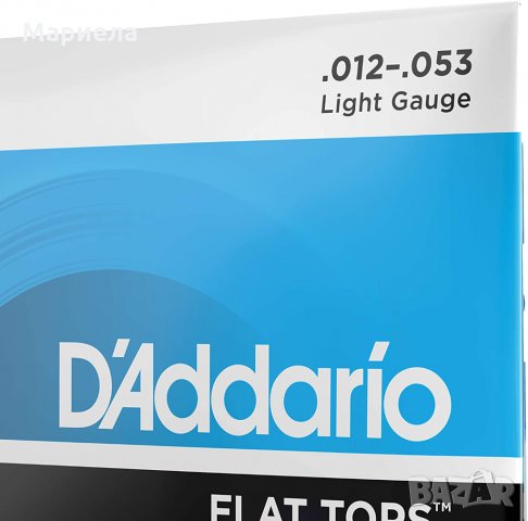 Струни за акустична китара-  D'Addario EFT16 Flat Tops Light (.012-.053) Acoustic Guitar Strings, снимка 1 - Струнни инструменти - 35979962