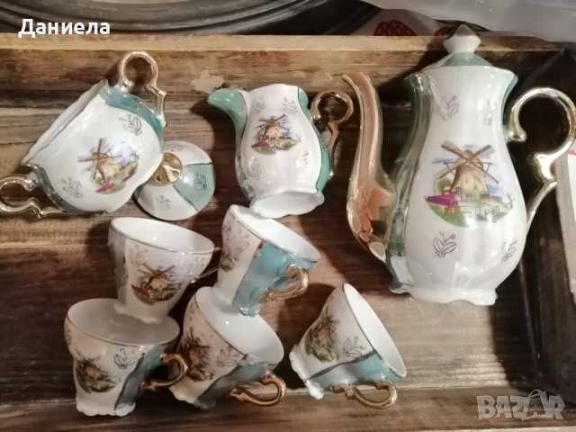 Бароков сервиз за кафе със седеф - от 15 части