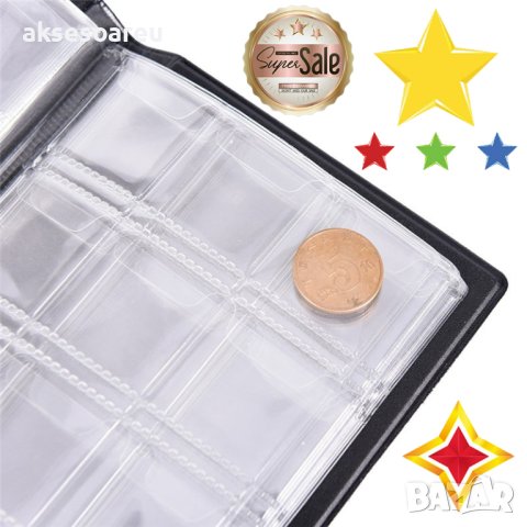 Кожен джобен класьор албум с капачета за 120 монетни пари книга колекция за събиране на монети подар, снимка 7 - Нумизматика и бонистика - 41586948