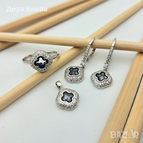 Сребърно съчетание: "Дарена", снимка 2 - Колиета, медальони, синджири - 52655907