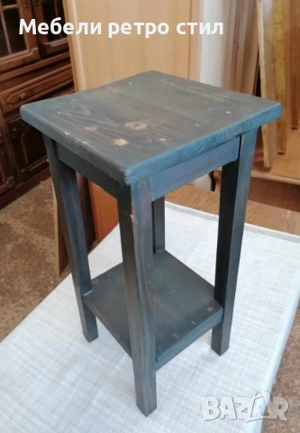 Семпла и стилна помощна масичка от дърво с долен рафт за съхранение. Подходяща за хол, спалня., снимка 7 - Маси - 52401837