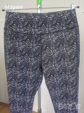 Чисто Нов Л размер Дамски Спортен Еластичен Клин Висока Талия Черен Бял Шарен Пепко Pepco Beloved, снимка 4 - Спортни екипи - 39698566