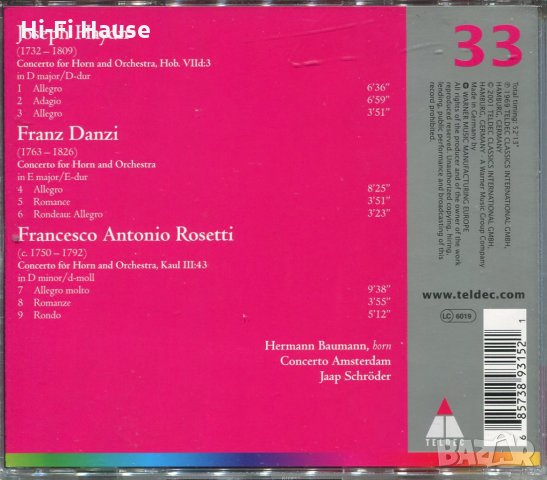 Haydn Danzi Rosetti - Horn Concertos, снимка 2 - CD дискове - 34577128