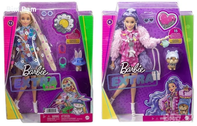 Кукла Barbie Extra Flower Power - с много дълга руса коса и домашен любимец / Mattel