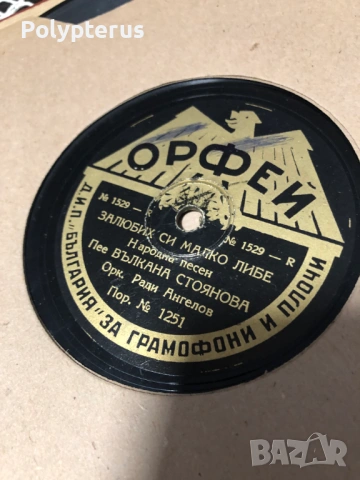 Стара българска шеллакова плоча, снимка 2 - Грамофонни плочи - 53532548