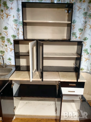 Кухня с горни и долни шкафове 201см с мивка алпака и смесител, снимка 2 - Кухни - 53769418